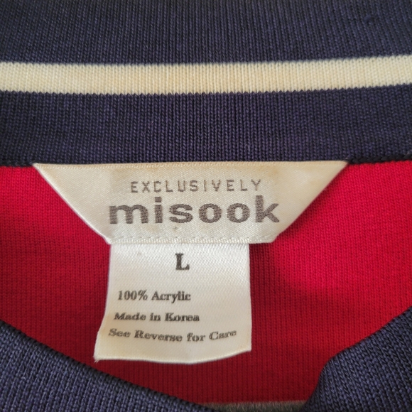 Misook Red Short Sleeve One Button Cardigan Sweater‎ Size Large